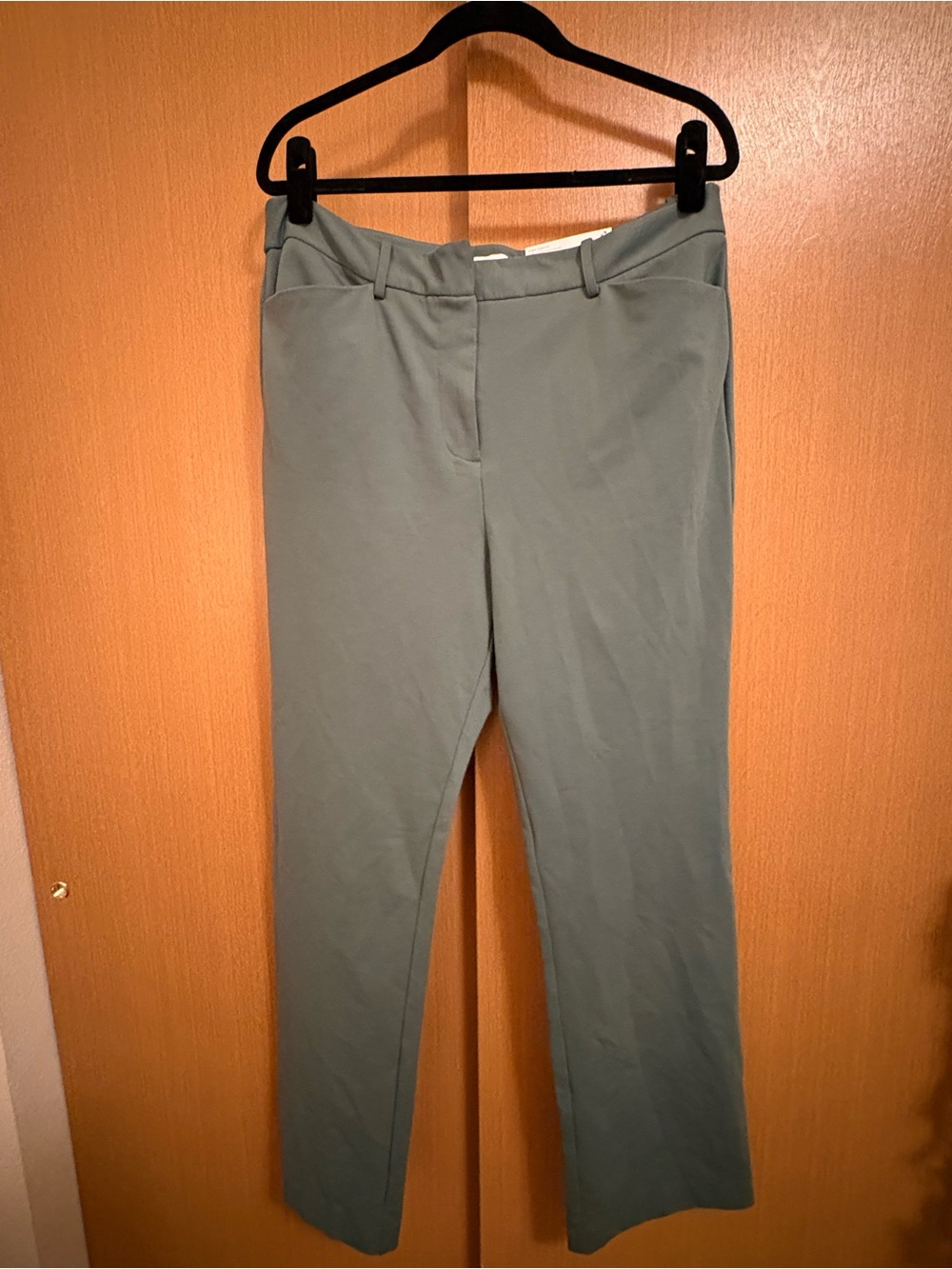 Liz Claiborne Straight-Leg Trousers in Sage Green